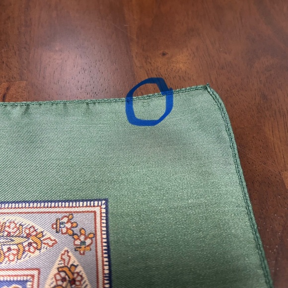 Vintage Liberty of London Silk Scarf in Green and Tan Paisley - Picture 6 of 9